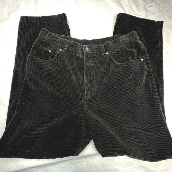 Lauren Jeans Co. Ladies Corduroy Pants Size 8 Dark Grey / Black Great condition! - Picture 1 of 8